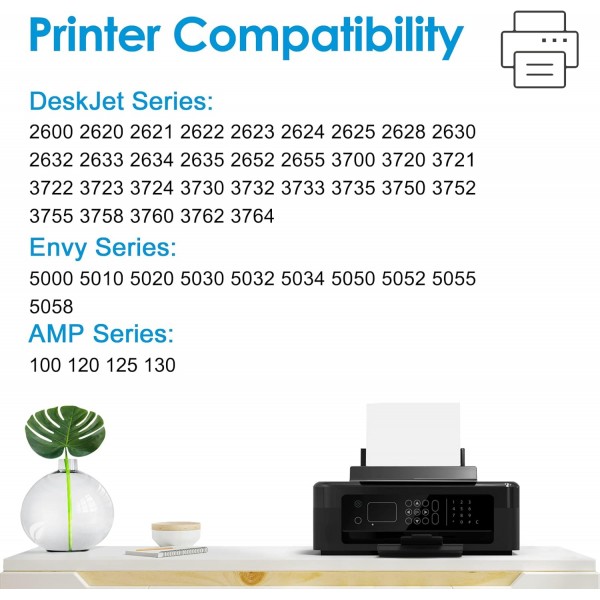 HP 304XL 잉크 카트리지용 AIMINIE 재생산 잉크 카트리지, HP Envy 5032 5020 5000 5055 5010 5030 DeskJet 2600 2632 3700 2630 20260 프린터가 포함된 304 검정 잉크