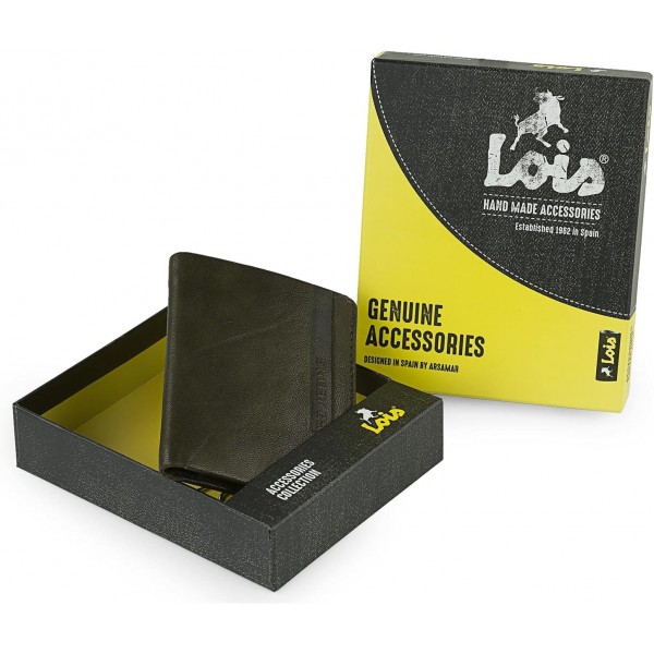 Lois - 남성용 가죽 지갑 - RFID 보호 기능이 있는 남성용 가죽 지갑 - 동전 수납 공간이 있는 남성용 가죽 지갑 라지 - 남성용 가죽 지갑 - 남성용 지갑 - 남성용 지갑 202606