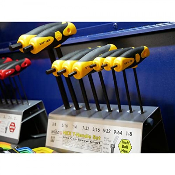 Wiha 33499인치 T-핸들 세트 소프트 그립 볼 엔드 육각, 8피스