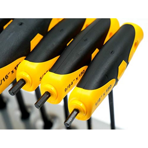 Wiha 33499인치 T-핸들 세트 소프트 그립 볼 엔드 육각, 8피스