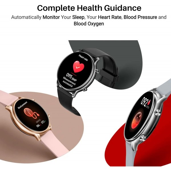 통화 기능이 있는 SMT 4 Smart Watch PRO VERSION- 남성 여성 여성 SMT4 Smartwatch 2023 Edition - 심박수/수면 모니터, 만보기 - Android iPhone용 스포츠 피트니스 디지털 시계(블랙)