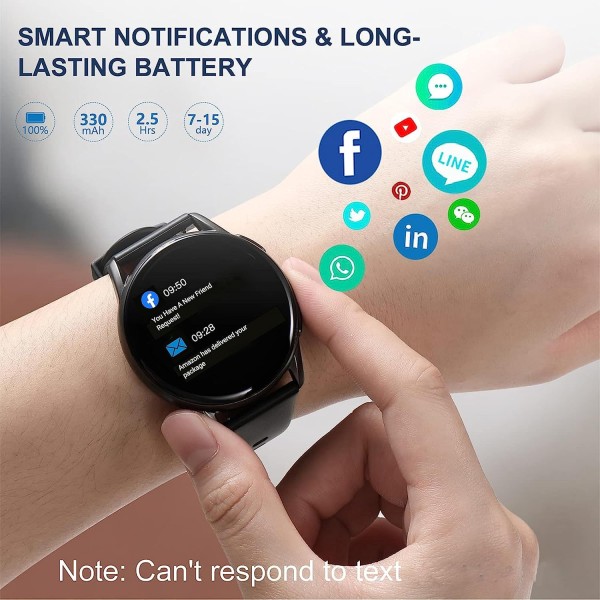 통화 기능이 있는 SMT 4 Smart Watch PRO VERSION- 남성 여성 여성 SMT4 Smartwatch 2023 Edition - 심박수/수면 모니터, 만보기 - Android iPhone용 스포츠 피트니스 디지털 시계(블랙)