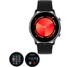 통화 기능이 있는 SMT 4 Smart Watch PRO VERSION- 남성 여성 여성 SMT4 Smartwatch 2023 Edition - 심박수/수면 모니터, 만보기 - Android iPhone용 스포츠 피트니스 디지털 시계(블랙)