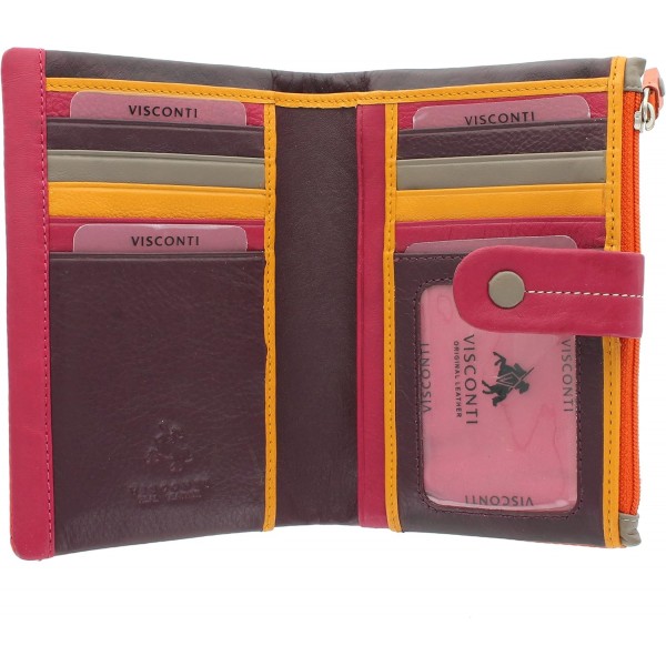 Visconti Mimi Collection Malibu 지갑 지갑, 컬러풀 M87 오렌지 멀티