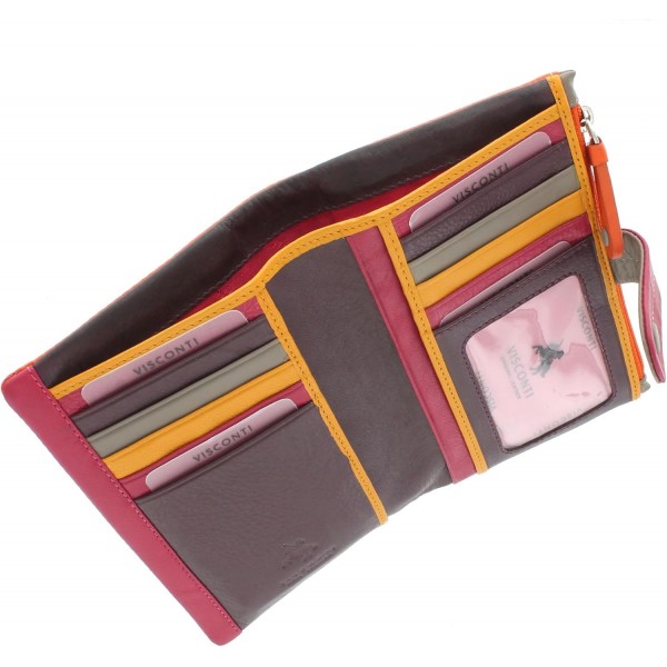 Visconti Mimi Collection Malibu 지갑 지갑, 컬러풀 M87 오렌지 멀티