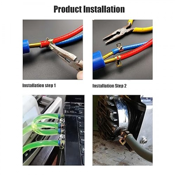 150 Pcs 연료 라인 스프링 호스 클램프, 스프링 밴드 유형 스프링 클립 클램프 키트, 실리콘 진공 호스 수도관 공기 튜브 저압 클램프 패스너 분류 키트-6mm/7mm/8mm/9mm/10mm