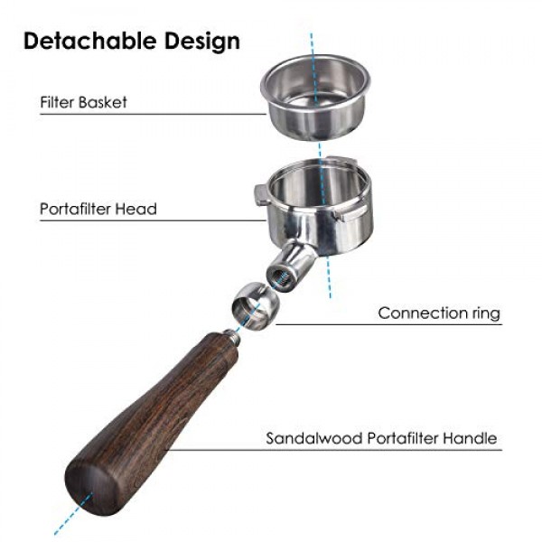 54mm 바텀리스 포터필터, MATOW 54mm 바텀리스 네이키드 포터필터 54mm 브레빌 바리스타 시리즈 및 54mm 브레빌 머신과 호환 가능(필터 바스켓 포함)