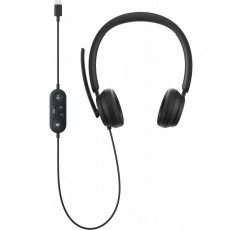 마이크로소프트 USB-C 헤드셋 XZ/NL/FR/DE Hdwr 블랙, I6N-00010, 슈바르츠, 일반 싱글