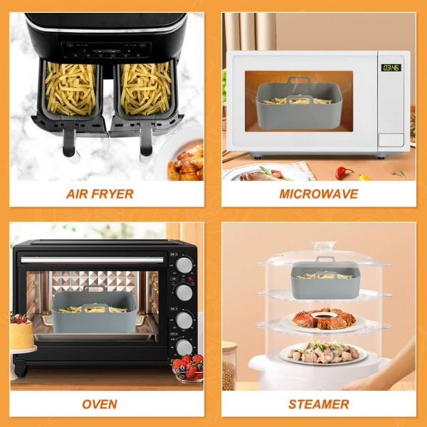 닌자 AF300EU용 에어 프라이어 액세서리, 2PCS 에어 프라이어 실리콘 몰드 에어 프라이어용 재사용 가능한 실리콘 몰드 AF400EU, Innsky, Princess 듀얼 존 에어 프라이어용 에어