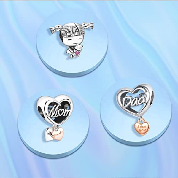 RMMY 매력 펜던트 S925 스털링 실버 만화 동물 팔찌 구슬 유럽 팔찌 목걸이 남성과 여성을위한 어머니의 날 보석 선물 크리스마스