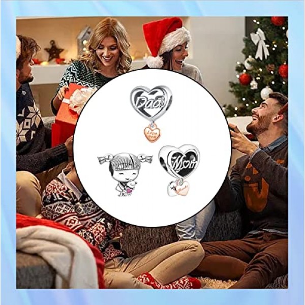 RMMY 매력 펜던트 S925 스털링 실버 만화 동물 팔찌 구슬 유럽 팔찌 목걸이 남성과 여성을위한 어머니의 날 보석 선물 크리스마스