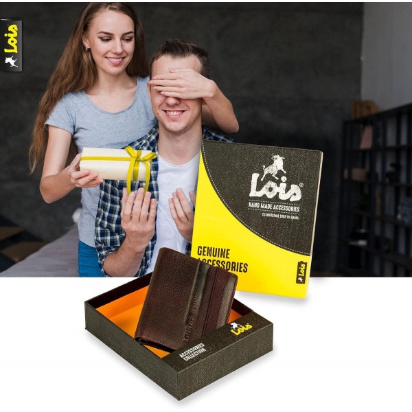 Lois - 남성용 가죽 지갑 - RFID 보호 기능이 있는 남성용 가죽 지갑 - 동전 수납 공간이 있는 남성용 가죽 지갑 라지 - 남성용 가죽 지갑 - 남성용 지갑 - 남성용 지갑 202618