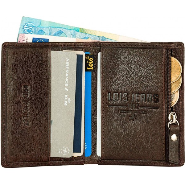 Lois - 남성용 가죽 지갑 - RFID 보호 기능이 있는 남성용 가죽 지갑 - 동전 수납 공간이 있는 남성용 가죽 지갑 라지 - 남성용 가죽 지갑 - 남성용 지갑 - 남성용 지갑 202618