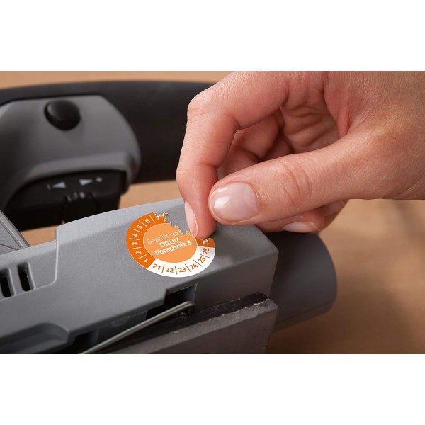 AVERY Zweckform 80개의 테스트 배지 2021-2026 DGUV 규정에 따름(위조 방지, 접착식, Ø 30mm, 테스트 스티커, 문서 필름에서 쓸 수 있는 테스트 씰) 6978-2021 주황색 Ø 30mm 2021- 2026