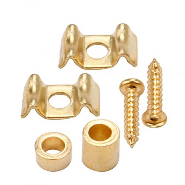 Musiclily 기타 플랫 웨이브 스트랫 스트링 가이드 펜더 아메리칸 빈티지 스트라토캐스터 부품용 스트링 트리 리테이너, 골드(4개 팩)