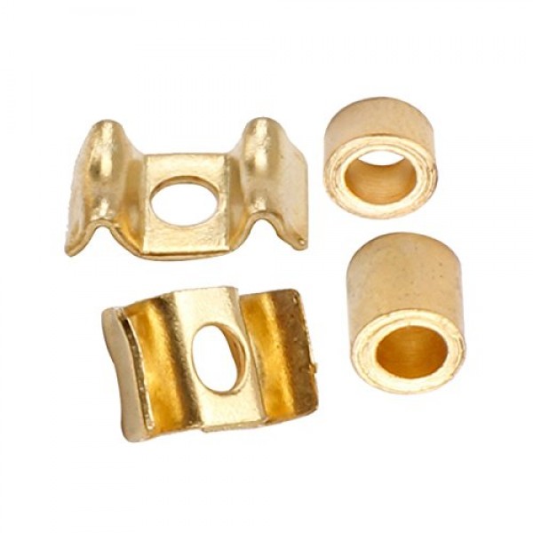 Musiclily 기타 플랫 웨이브 스트랫 스트링 가이드 펜더 아메리칸 빈티지 스트라토캐스터 부품용 스트링 트리 리테이너, 골드(4개 팩)